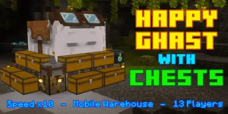 Happy Ghast with Chests [Mobile Warehouse] Addon pic 1