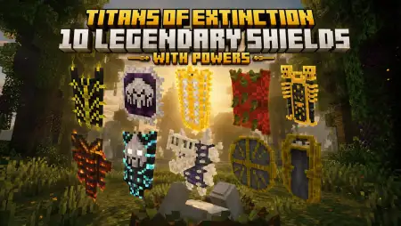 TITANS OF EXTINCTION 10 LEGENDARY SHIELDS WITH POWERS Addon pic 1