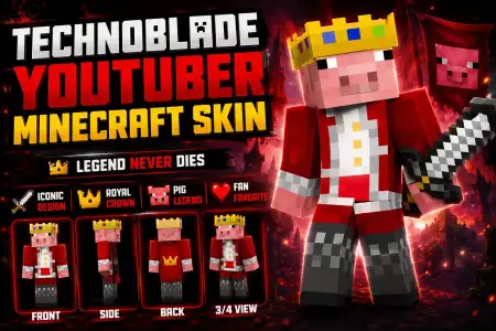 Technoblade Youtuber Skin pic 1