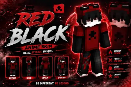 Red Black Anime Skin pic 1