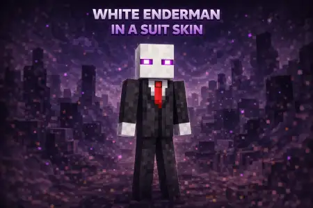White Enderman in a suit Skin pic 1
