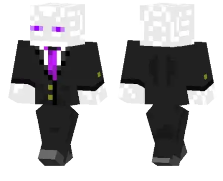 White Enderman in a suit Skin pic 2