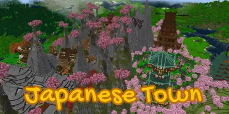 Old Japanese Town in the Cherry Biome Map pic 1