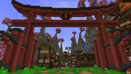 Old Japanese Town in the Cherry Biome Map pic 4