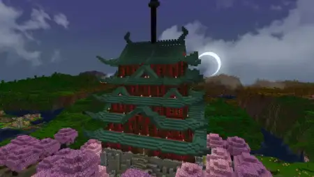 Old Japanese Town in the Cherry Biome Map pic 5