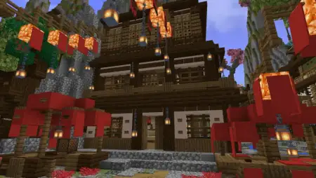 Old Japanese Town in the Cherry Biome Map pic 6