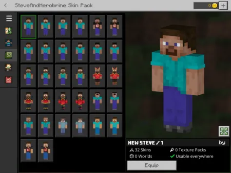 Steve & Herobrine Skinpack pic 2