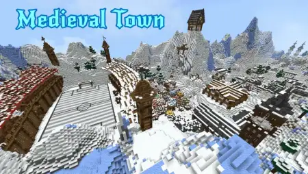 Medieval Town between Snowy Mountains Map pic 1